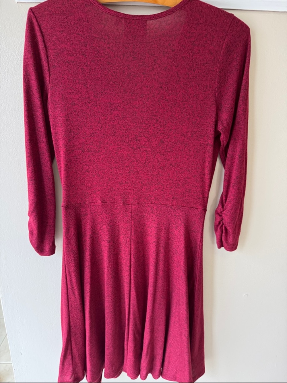 Janetchung Women's Wrap Dress in Wine - Picture 5 of 5